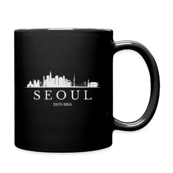 Seoul Skyline, Seoul South Korea - Full Colour Mug - black - Right