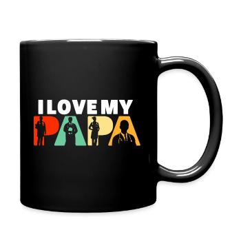 Doctor Papa Medical Professional Silhouette Art - Full Colour Mug - black - Right