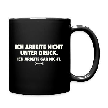 Je ne travaille pas du tout en disant - Mug uni - noir - Droite
