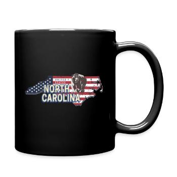 North Carolina Vereinigte Staaten Vintage Souvenir - Tasse einfarbig - Schwarz - Rechts