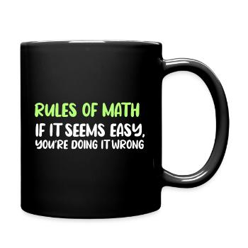 Règles des mathématiques : facile semble faux - Mug uni - noir - Droite