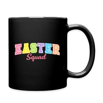 Frohe Ostern Hase Osterhasen Oster - Tasse einfarbig - Schwarz - Rechts