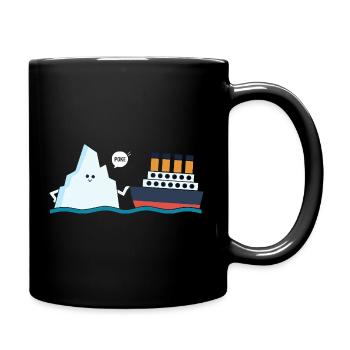 Titanic Funny Titanic und I-ceberg Poke Parodie - Tasse einfarbig - Schwarz - Rechts