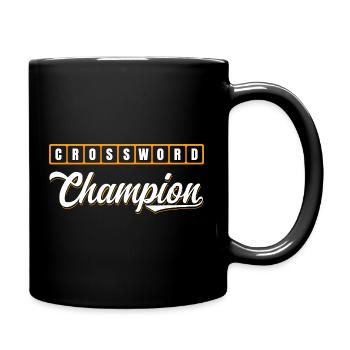Crossword Champion Typography Design - Full Colour Mug - black - Right