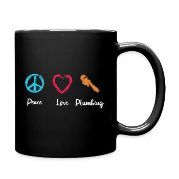 Paix Amour Plomberie - Mug uni - noir - Droite