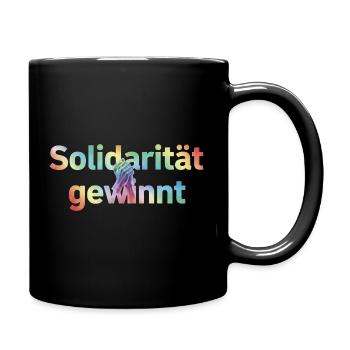 Solidarität gewinnt Statement Pride Fans LGBTQ - Tasse einfarbig - Schwarz - Rechts