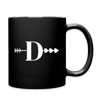 Letter d arrow heart - Full Colour Mug - black - Right