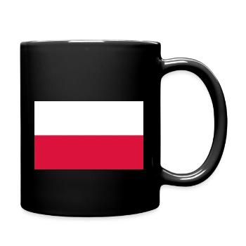 Polen, Poland, Fahne, Flagge - Tasse einfarbig - Schwarz - Rechts