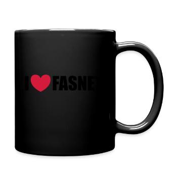 I love Fasnet - Tasse einfarbig - Schwarz - Rechts