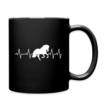 T-shirt cheval dames cadeau Pferdemotiv Heartbeat - Mug uni - noir - Droite