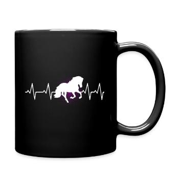 T-shirt cheval dames cadeau Pferdemotiv Heartbeat - Mug uni - noir - Droite