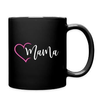 Mama mit Herz Mutter Muttertag Liebe Kind Geschenk - Tasse einfarbig - Schwarz - Rechts