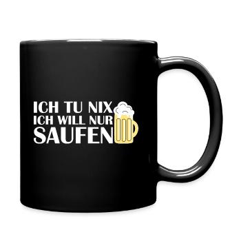 Je ne fais rien, je veux juste boire - Mug uni - noir - Droite