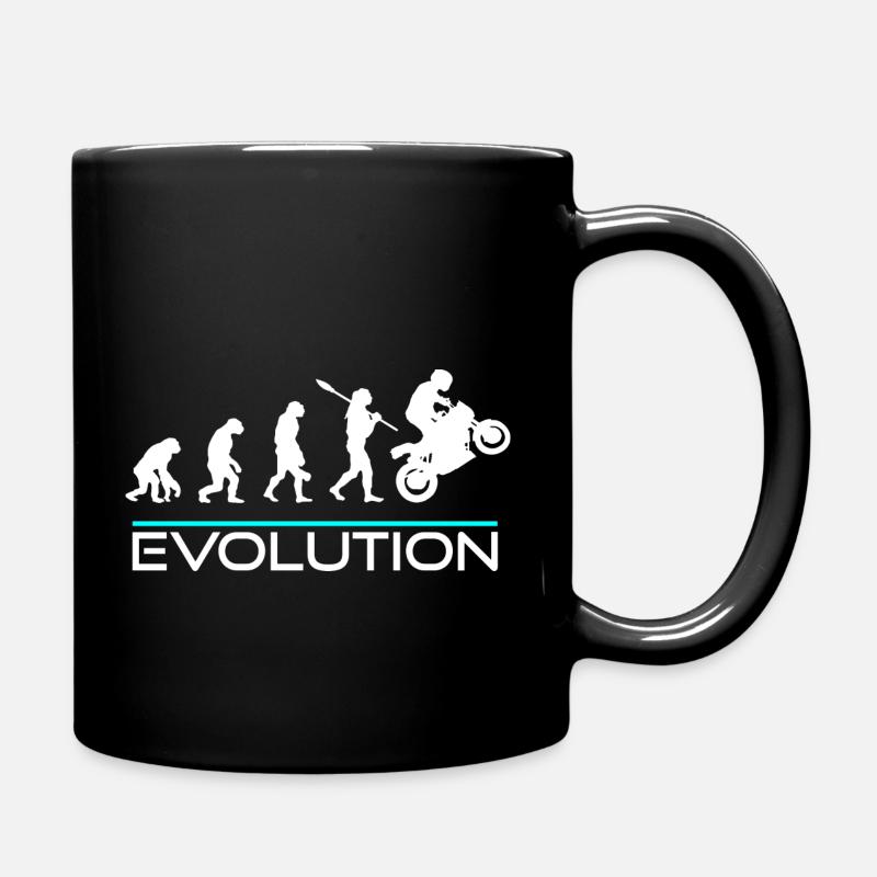 Motorcycle evolution shirt - Full Colour Mug - black