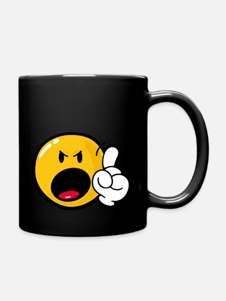 Smiley Anger Cross - Tasse einfarbig - Schwarz