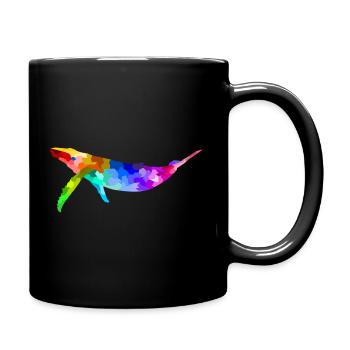 Colorful rainbow whale gift animal - Full Colour Mug - black - Right