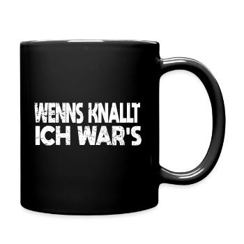Pyromane Pyrotechniker Feuerwerk Silvester Knallen - Tasse einfarbig - Schwarz - Rechts
