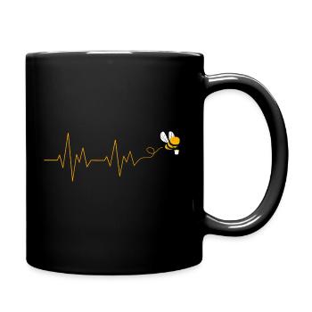 Beekeeper heartbeat gift beekeeping beekeeping - Full Colour Mug - black - Right