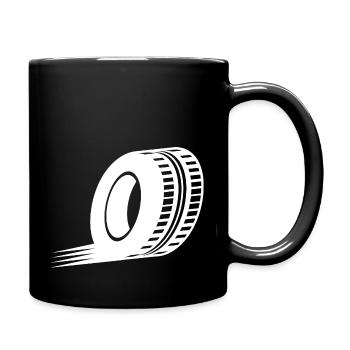 Tire/Reifen Icon simple white - Tasse einfarbig - Schwarz - Rechts