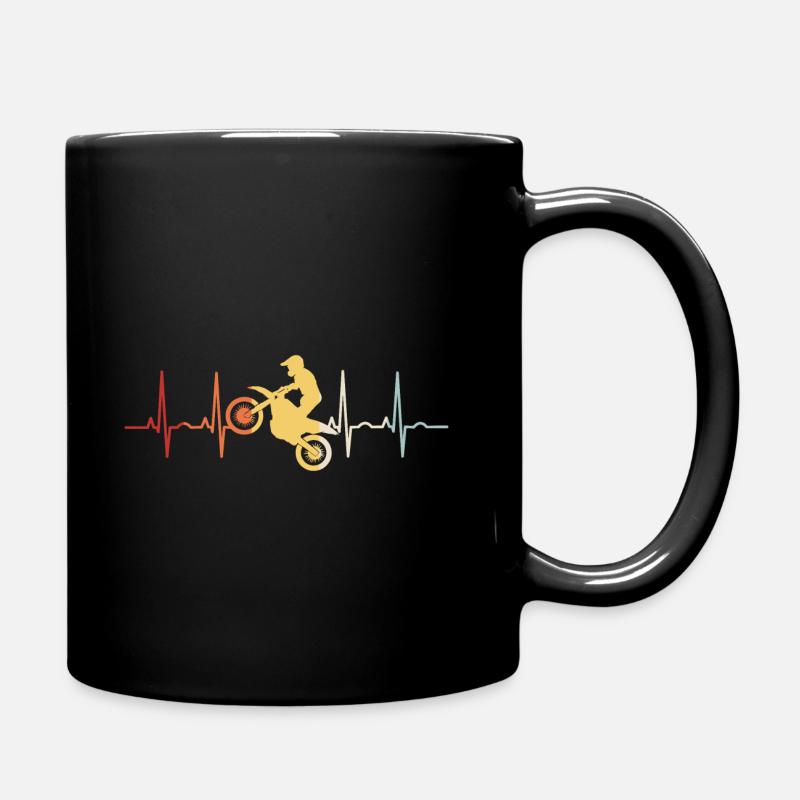 Enduro Motorcross Motocross Retro Stunt Motorrad - Tasse einfarbig - Schwarz