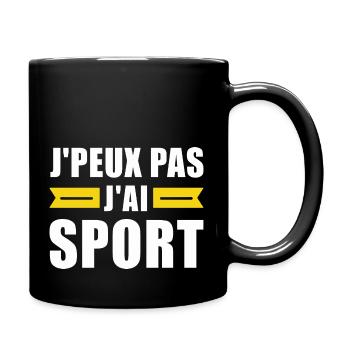 je peux pas j'ai sport - Mug uni - noir - Droite