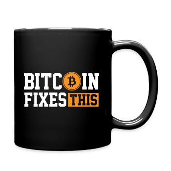 Bitcoin Fixes This - Cadeau de cryptomonnaie - Mug uni - noir - Droite
