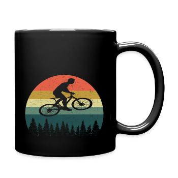VTT vélo VTT Rétro Vintage Montagnes Biker - Mug uni - noir - Droite