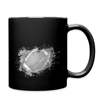 FIRST DOWN | American football | black white - Full Colour Mug - black - Right
