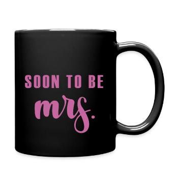 Soon to be MRS gift groom wedding marriage - Full Colour Mug - black - Right