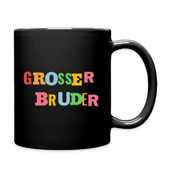 Großer Bruder - Tasse einfarbig - Schwarz - Rechts
