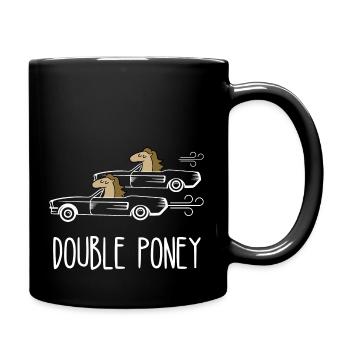 double poney - Mug uni - noir - Droite