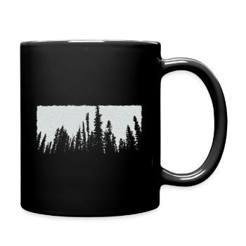 blanc arbres forêt nature - Mug uni - noir - Droite