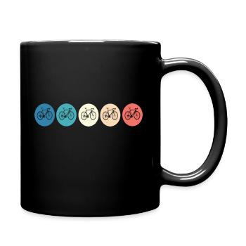 Fahrrad Bunte Fahrräder - Tasse einfarbig - Schwarz - Rechts
