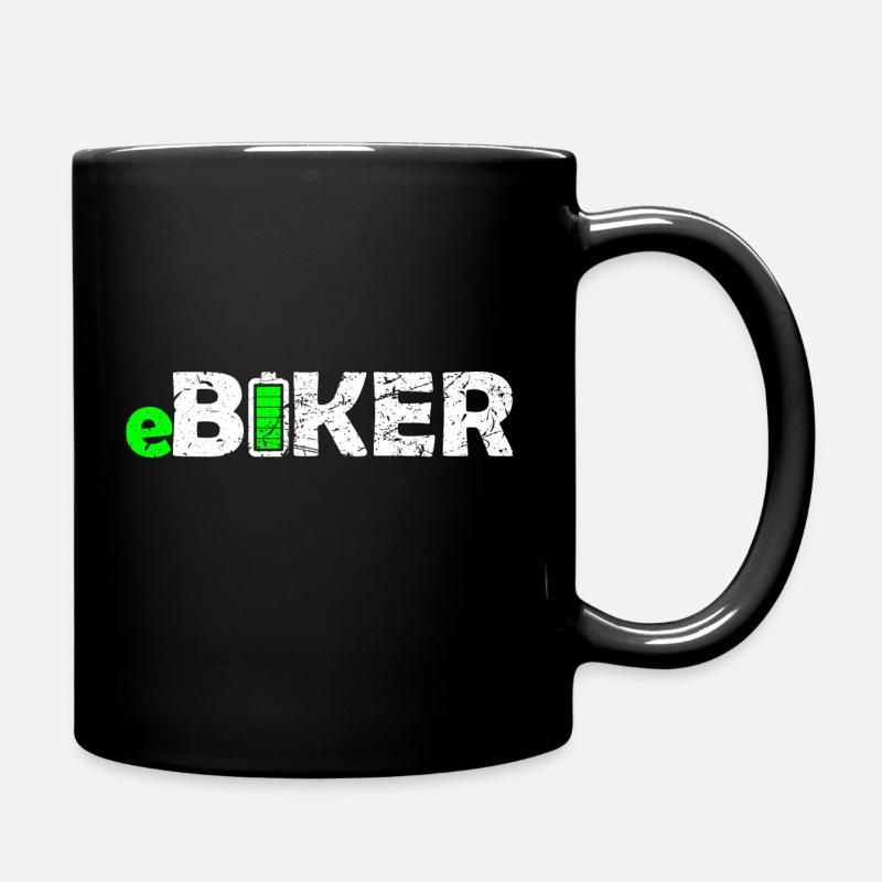 EBiker EBike Fahrrad Radfahrer EMTB E Bike Radler - Tasse einfarbig - Schwarz