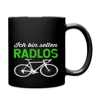 Ich Bin Selten Radlos Mountainbike Fahrrad - Tasse einfarbig - Schwarz - Rechts