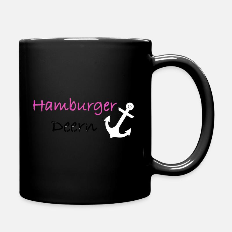hamburger deern - Tasse einfarbig - Schwarz