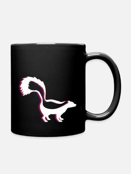 stinktier - Tasse einfarbig - Schwarz