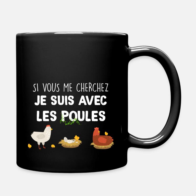 Poule humour citation jardin et poule - Mug uni - noir