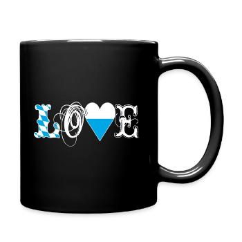 Love Bayern - Tasse einfarbig - Schwarz - Rechts