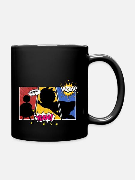 Endlich 5 Superheld - Tasse einfarbig - Schwarz