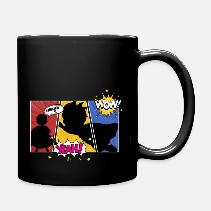 Finally 5 superheroes - Full Colour Mug - black
