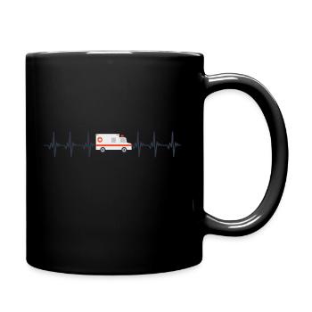 Heartbeat Ambulance Médecin d’urgence Docteur - Mug uni - noir - Droite