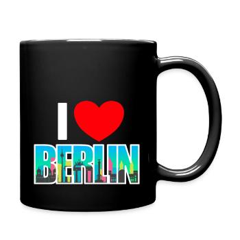 I love berlin - Tasse einfarbig - Schwarz - Rechts