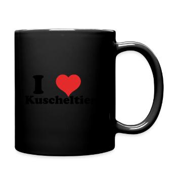 i love Kuscheltiere - Tasse einfarbig - Schwarz - Rechts