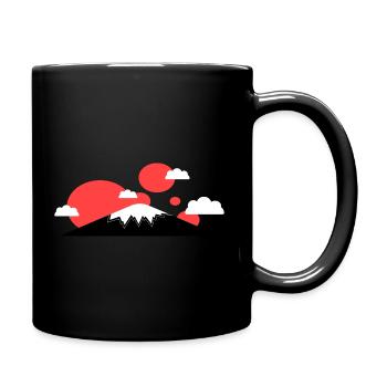 Japan Mountains - Full Colour Mug - black - Right