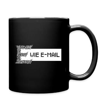 E wie E-Mail (weiß) - Tasse einfarbig - Schwarz - Rechts