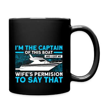 Femme Capitaine de bateau Capitaines - Mug uni - noir - Droite