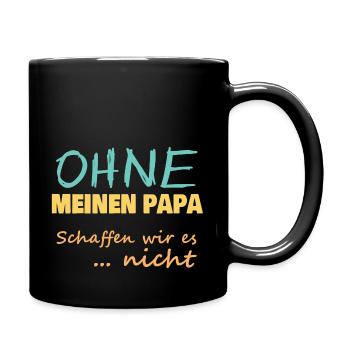 Held Hero Unbesiegbar Papa - Tasse einfarbig - Schwarz - Rechts