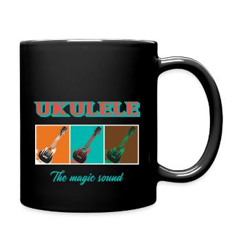 Ukulele - The magic sound - Tasse einfarbig - Schwarz - Rechts