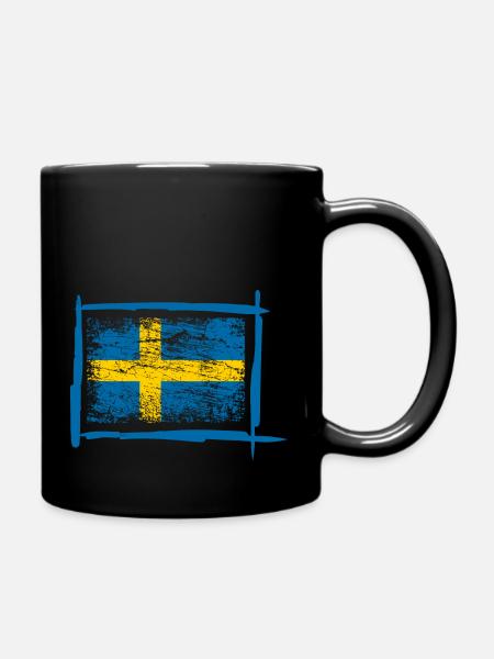 Flagge von Schweden - Tasse einfarbig - Schwarz